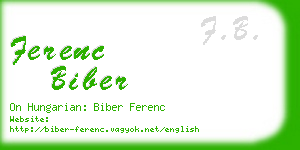 ferenc biber business card